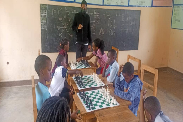 Chess game launching at Trust Mountain Academy